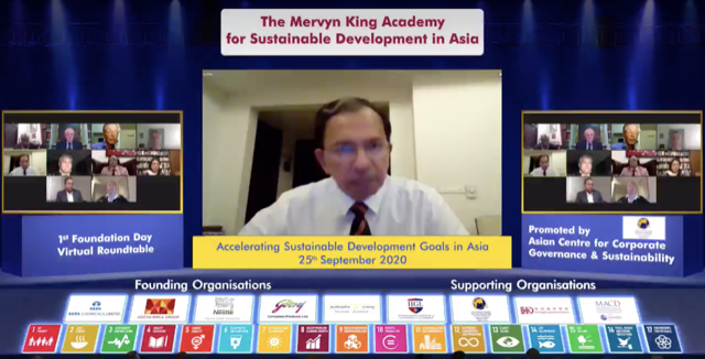 5.Suresh at Mervyn King Academy Roundtable SDGs in Asia